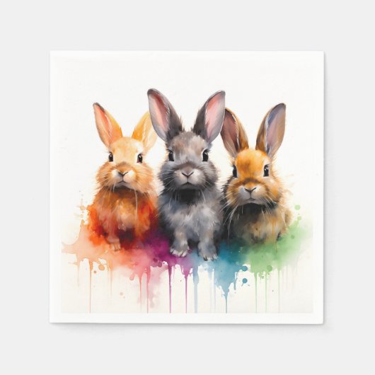 Bunny Trio Serviette (Vorderseite)