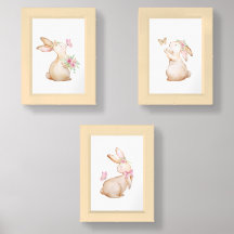 Bunny Triplets Wall Art Set für Kinderzimmer