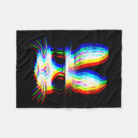 Bunny Trippy Varwave Easter Techno Rave Edm Music  Fleecedecke (Vorderseite (Horizontal))