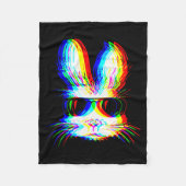 Bunny Trippy Varwave Easter Techno Rave Edm Music  Fleecedecke (Vorderseite)