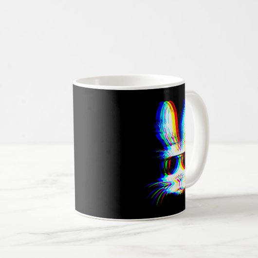 Bunny Trippy Varwave Easter Techno Rave Edm Music Kaffeetasse (VorderseiteRechts)