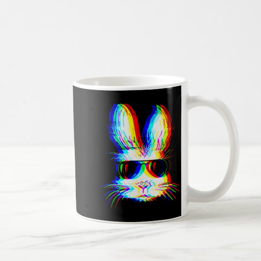 Bunny Trippy Varwave Easter Techno Rave Edm Music Kaffeetasse (Rechts)