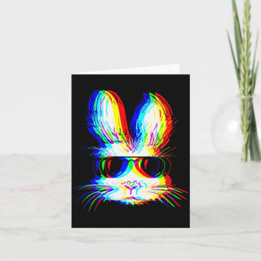 Bunny Trippy Varwave Easter Techno Rave Edm Music Karte (Vorderseite)
