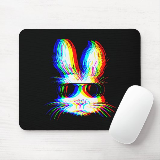 Bunny Trippy Varwave Easter Techno Rave Edm Music Mousepad (Mit Mouse)