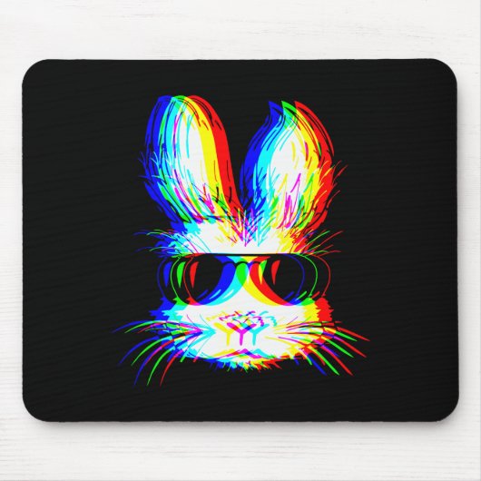 Bunny Trippy Varwave Easter Techno Rave Edm Music Mousepad (Vorne)