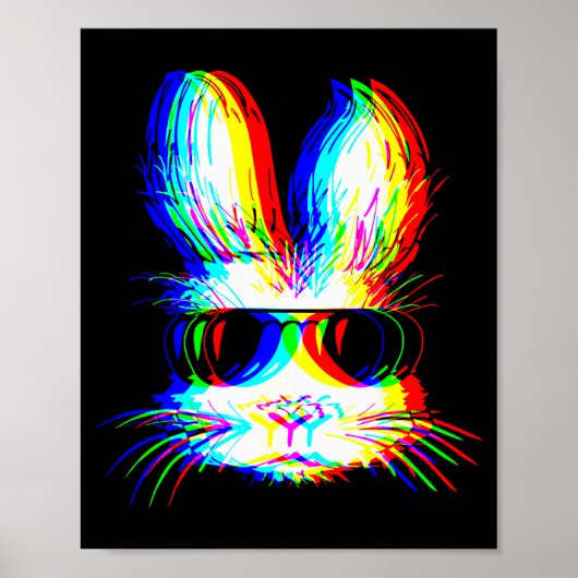 Bunny Trippy Varwave Easter Techno Rave Edm Music Poster (Vorne)
