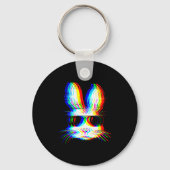 Bunny Trippy Varwave Easter Techno Rave Edm Music  Schlüsselanhänger (Vorderseite)