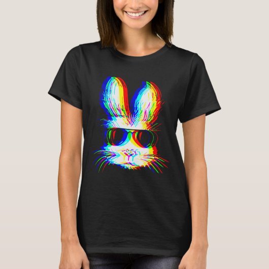 Bunny Trippy Varwave Easter Techno Rave Edm Music T-Shirt (Vorderseite)