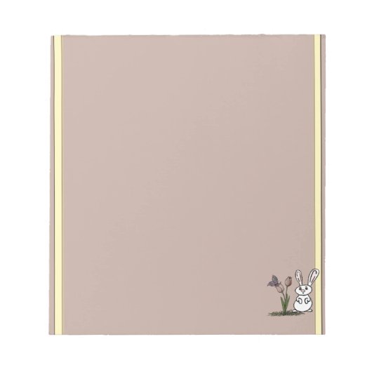 Bunny & Tulips Notepad Notizblock (Vorderseite)