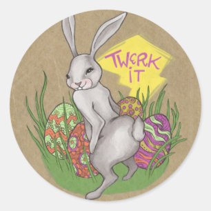 Bunny Twerk Oaster Runder Aufkleber