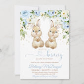 Bunny twins baby shower einladung (Vorderseite)