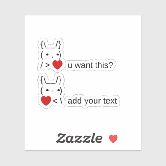 Bunny u gewollt? / Angepasste ASCII-Textkunst Aufkleber (Blatt)