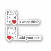 Bunny u gewollt? / Angepasste ASCII-Textkunst Aufkleber (Vorderseite)