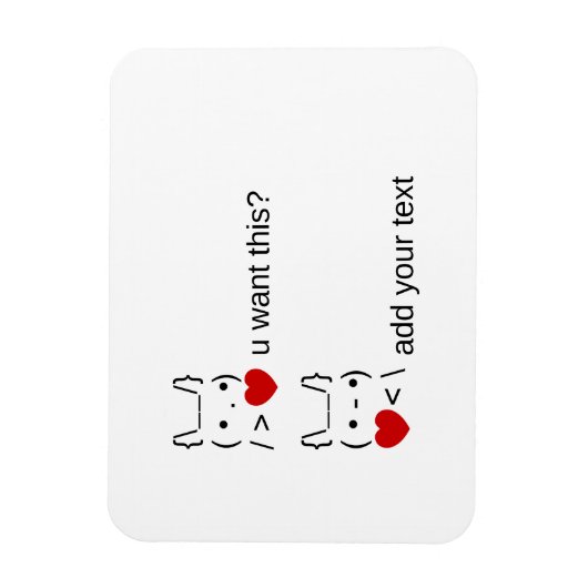 Bunny u gewollt? / Angepasste ASCII-Textkunst Magnet (Vertikal)