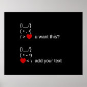 Bunny u gewollt? / Angepasste ASCII-Textkunst Poster (Vorne)