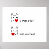 Bunny u gewollt? / Angepasste ASCII-Textkunst Poster (Vorne)