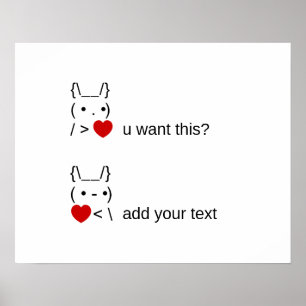 Bunny u gewollt? / Angepasste ASCII-Textkunst Poster