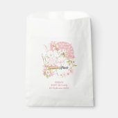 Bunny Umbrella Florals Name Datum Girl Baby Dusche Geschenktütchen (Vorderseite)