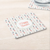 Bunny und Eggs beige Rechteckiger Pappuntersetzer (angewinkelt)