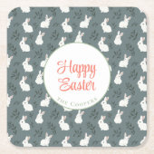 Bunny und Eier Blumengrau Rechteckiger Pappuntersetzer (Vorderseite)
