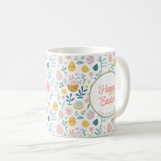 Bunny und Eier Blüte Kaffeetasse (VorderseiteRechts)