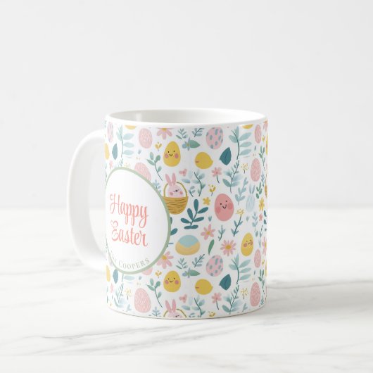 Bunny und Eier Blüte Kaffeetasse (Vorderseite Links)