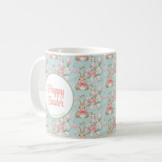 Bunny und Eier Blüte Kaffeetasse (Vorderseite Links)