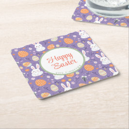 Bunny und Eier Blüte Rechteckiger Pappuntersetzer