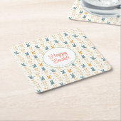 Bunny und Eier Blüte Rechteckiger Pappuntersetzer (angewinkelt)