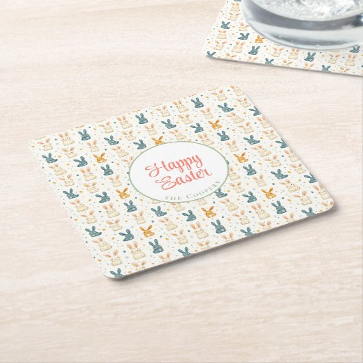Bunny und Eier Blüte Rechteckiger Pappuntersetzer (angewinkelt)