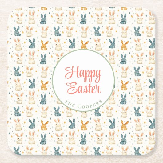 Bunny und Eier Blüte Rechteckiger Pappuntersetzer (Vorderseite)