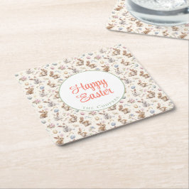 Bunny und Eier Blüte Rechteckiger Pappuntersetzer