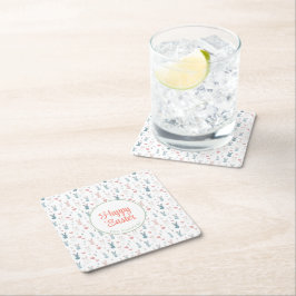 Bunny und Eier Blüte Rechteckiger Pappuntersetzer