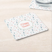 Bunny und Eier Blüte Rechteckiger Pappuntersetzer (angewinkelt)