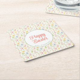 Bunny und Eier Blüte Rechteckiger Pappuntersetzer