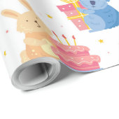 Bunny und Koala Bären auf Kinder Geburtstagsparty Geschenkpapier (Rolleneckpunkt)