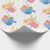 Bunny und Koala Bären auf Kinder Geburtstagsparty Geschenkpapier (Ecke)
