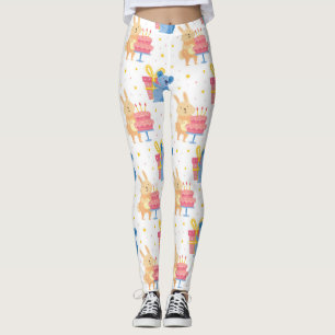 Bunny und Koala Bären auf Kinder Geburtstagsparty Leggings