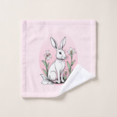Bunny und Lilies Badhandtuch Set (Waschlappen)