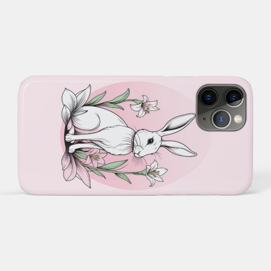 Bunny und Lilies Case-Mate iPhone Hülle (Rückseite (Horizontal))