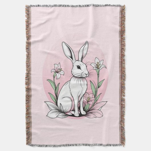 Bunny und Lilies Decke (Vorderseite Vertikal)