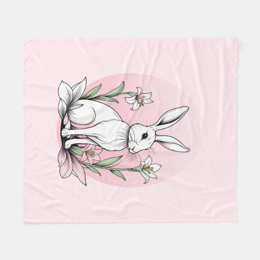 Bunny und Lilies Fleecedecke (Vorderseite (Horizontal))