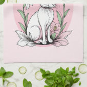 Bunny und Lilies Geschirrtuch (Gefaltet)