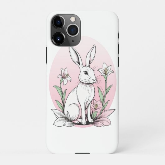 Bunny und Lilies iPhone Hülle (Rückseite)