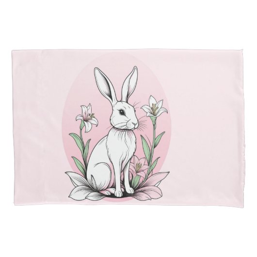 Bunny und Lilies Kissenbezug (Vorderseite)