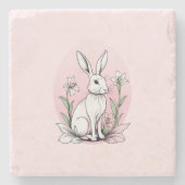 Bunny und Lilies Steinuntersetzer (Vorderseite)