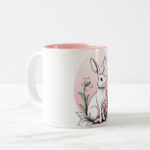 Bunny und Lilies Zweifarbige Tasse (Vorderseite Links)
