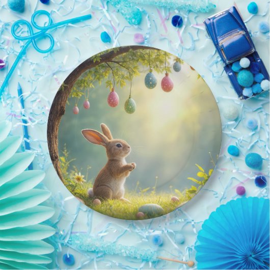 Bunny Under a Ostereier Tree Pappteller (Party)