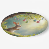 Bunny Under a Ostereier Tree Pappteller (Schrägansicht)