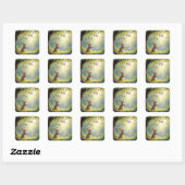 Bunny Under a Ostereier Tree Quadratischer Aufkleber (Blatt)